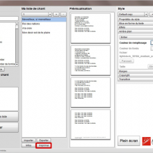 Imprimer les chants